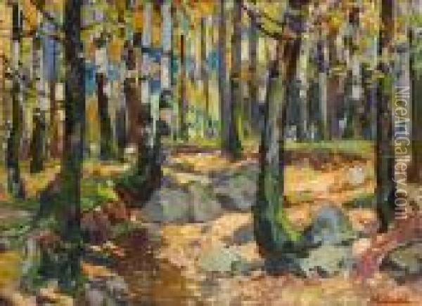 Forest Oil Painting - Hugo Pieter Naude