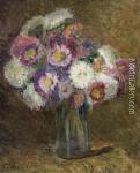 Fleurs Dans Un Vase Oil Painting - Albert Lebourg