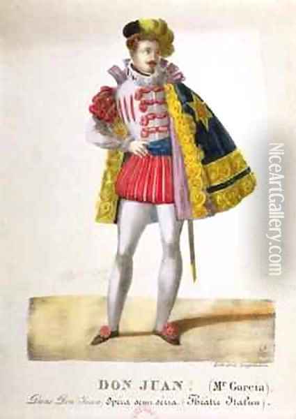 Costume for Monsieur Garcia in the Role of Don Juan in the Opera Don Giovanni Oil Painting - Gottfried or Godefroy Engelmann