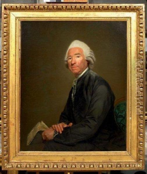 Portrait De Gentilhomme Tenant Un Livre Oil Painting - Etienne Aubry