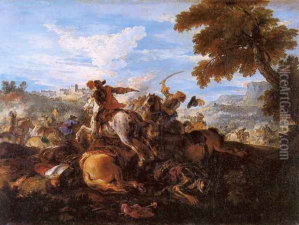 Cavalry Battle Oil Painting - Joseph Parrocel
