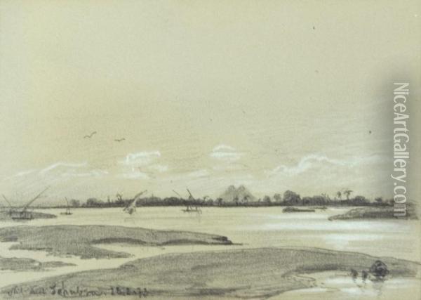 Agyptische Landschaft Mit Nil Und Den Oil Painting - Heinrich Leitner