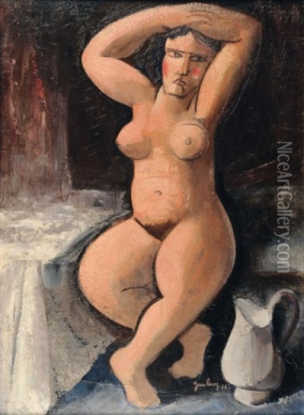 Nu A La Cruche Oil Painting - Jean Leroy