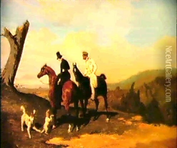 A Country Ride Oil Painting - Alfred De Dreux