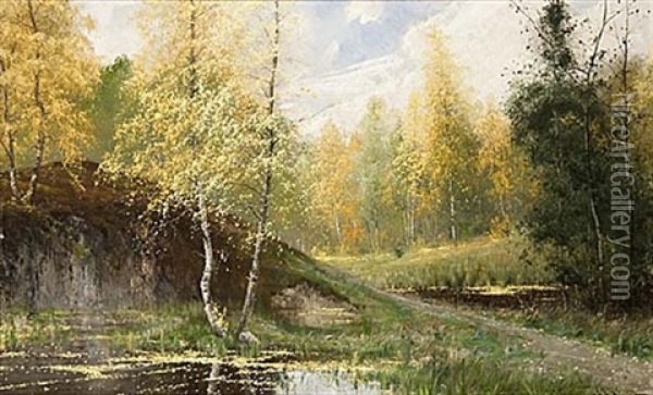 Host Oil Painting - Arvid Mauritz Lindstroem