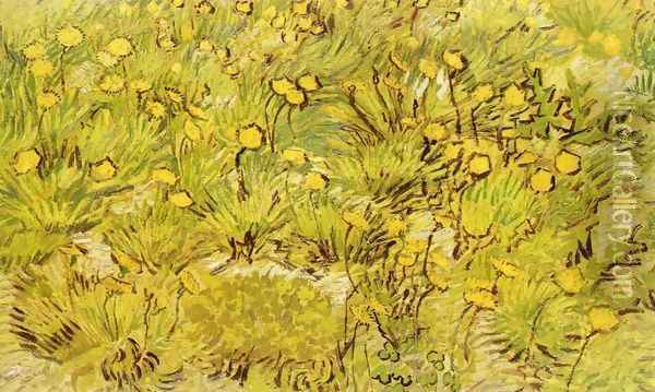 A Field of Yellow Flowers Oil Painting - Vincent Van Gogh