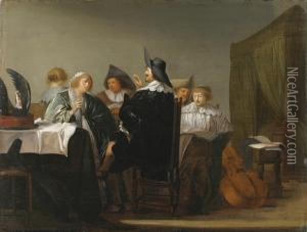An Evenings Entertainment Oil Painting - Pieter Codde