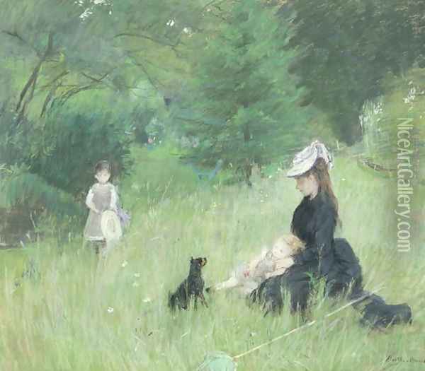 In a Park 1874 Oil Painting - Berthe Morisot