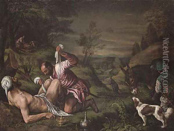 The Good Samaritan Oil Painting - Leandro Bassano