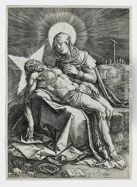 Pieta - Lamentation Of The Virgin Oil Painting - Hendrick Goltzius