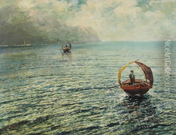 Lago Di Como Oil Painting - Giovanni Cavalleri