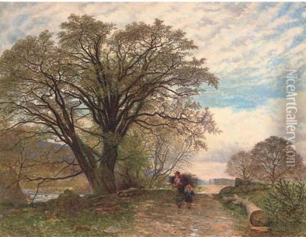 Returning Home With Firewood Oil Painting - C. Law Coppard