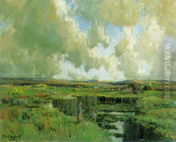 Bog Land, Altnabrochy, Co. Mayo Oil Painting - James Humbert Craig