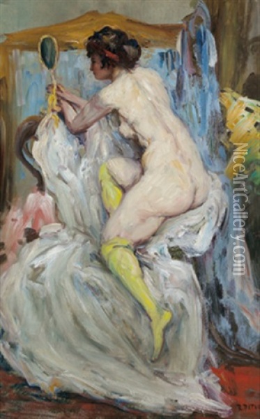 Weiblicher Ruckenakt Oil Painting - Rudolf Petuel