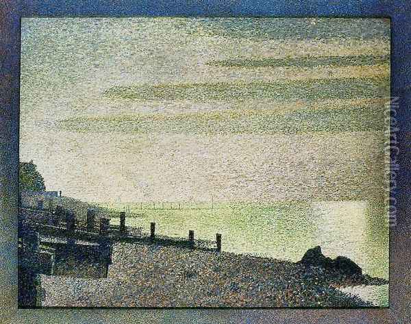 Evening at Honfleur Oil Painting - Georges Seurat