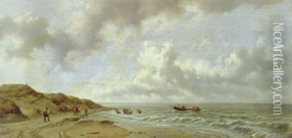 Strandgezicht Oil Painting - Remigius Adrianus van Haanen