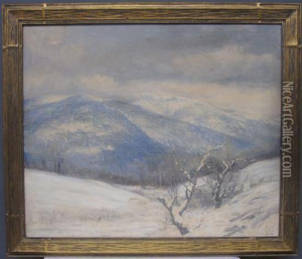 Hilly Landscape In Winter Oil Painting - Edwin Burrage Child