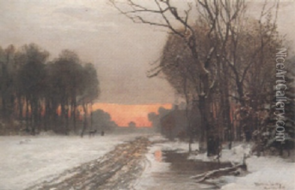Schlosspark Nymphenburg Oil Painting - Anders Andersen-Lundby
