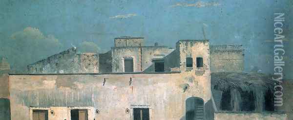 Rooftops, Naples Oil Painting - Thomas Jones