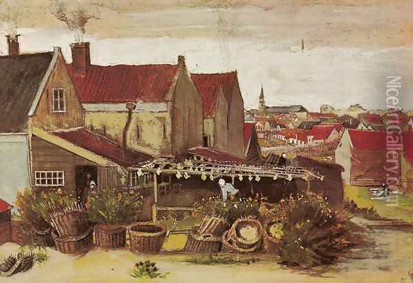 Drying House at Scheveningen Oil Painting - Vincent Van Gogh