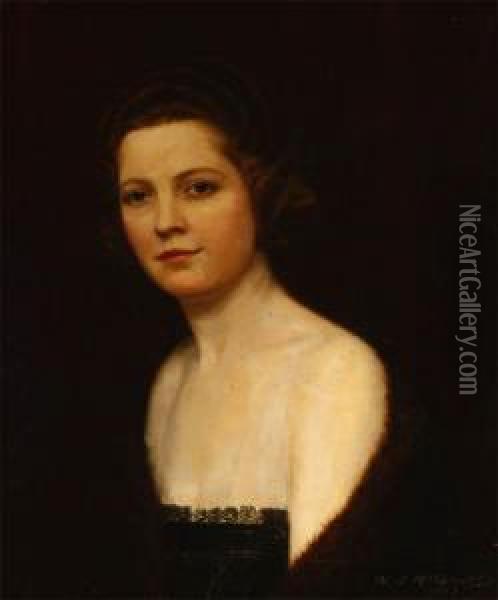 Portrait Of A Woman Oil Painting - William Joseph Mccloskey
