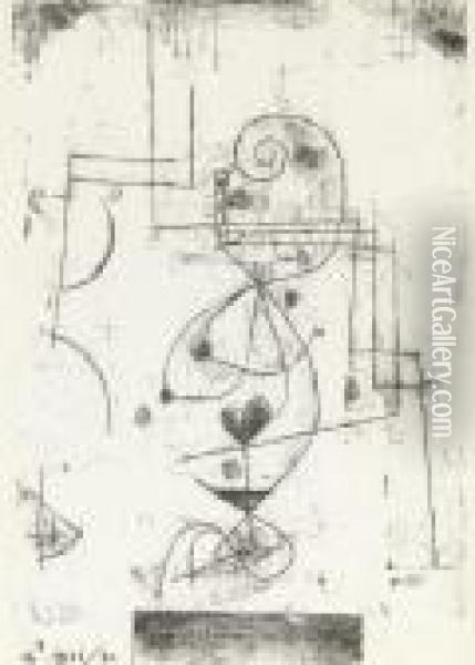 Herzdame (kornfeld 80) Oil Painting - Paul Klee