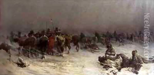 A Squall from the North-East Oil Painting - Louis Bombled