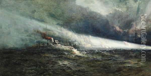 The 1st Class Torpedo Boat Oil Painting - George Cochrane Kerr