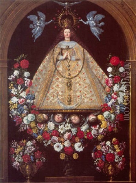 Nuestra Senora De La Natividad De Mentrida Oil Painting - Antonio (Fernandez) Arias