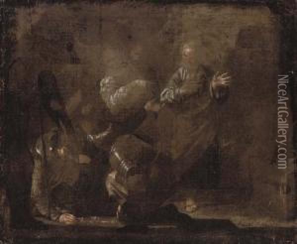 The Denial Of Saint Peter Oil Painting - Bernardo Cavallino