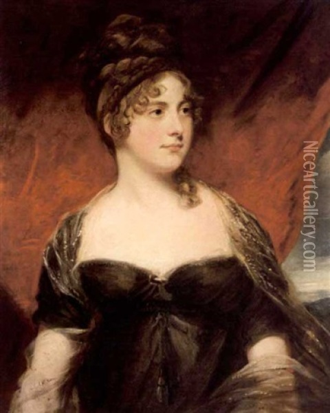 Portrait Of Anne, Lady Romilly Oil Painting - Sir John Hoppner