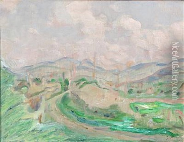 Italian Landscape Oil Painting - Julius Paulsen
