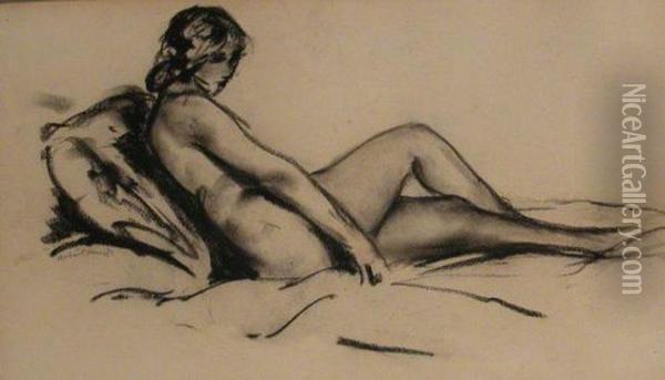 Reclining Nude Oil Painting - Robert Henri