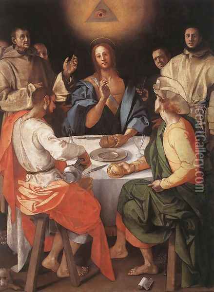 Supper at Emmaus 1525 Oil Painting - (Jacopo Carucci) Pontormo