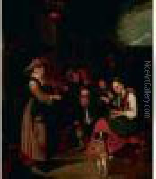 Le Chien Savant Oil Painting - Cornelis Dusart