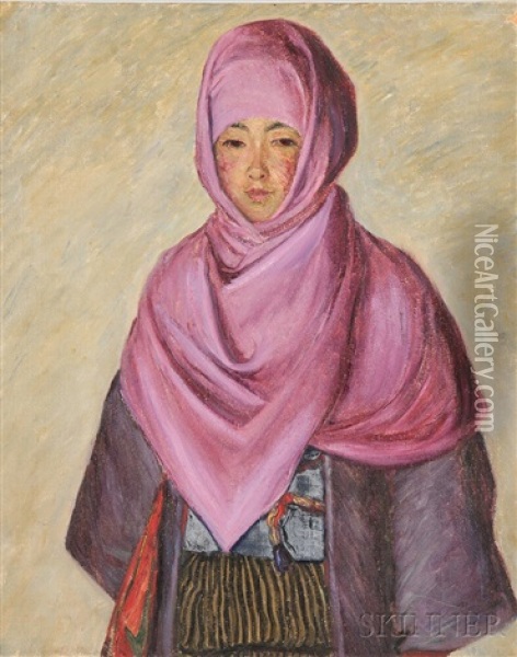 The Purple Shawl Oil Painting - Lilla Cabot Perry