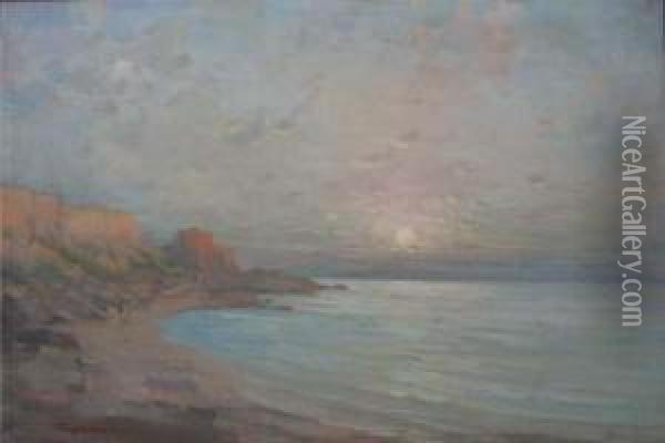 Apus Pe Mare Oil Painting - Nicolae Tempeanu