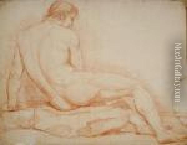 Academie D'homme Assis, Vu De Dos Oil Painting - Anne-Louis Girodet de Roucy-Triosson