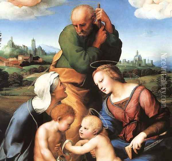 The Canigiani Madonna (detail) Oil Painting - Raffaelo Sanzio