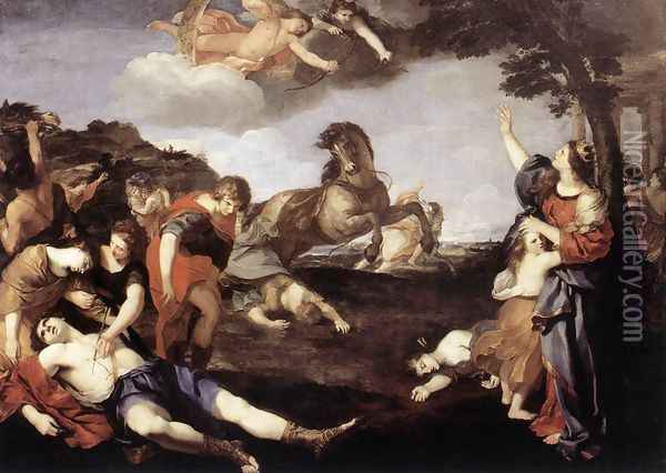 The Massacre Of The Niobids Oil Painting - Andrea Camassei
