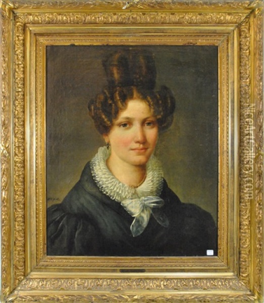 Portrait De Jeune Femme Oil Painting - Francois Joseph Navez