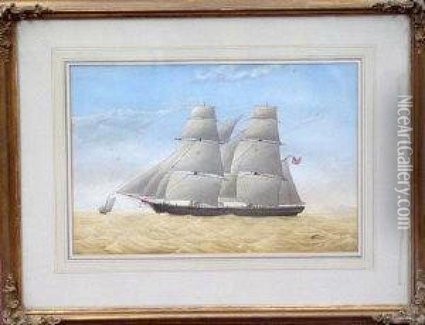 The Almazora At Sea Oil Painting - J. Patterson