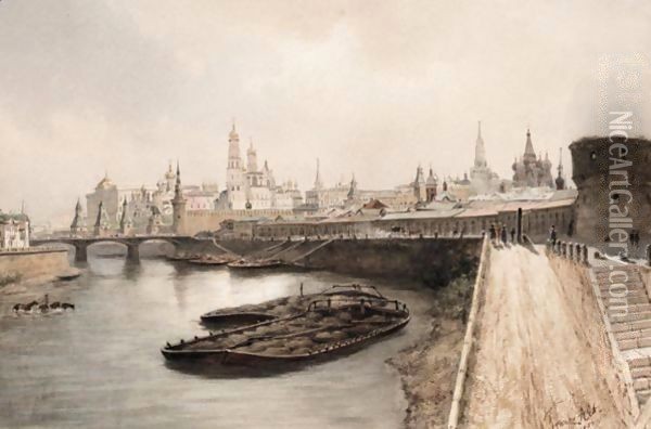 A View Of Moscow Oil Painting - Franz Alt