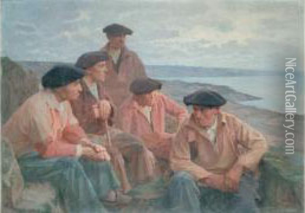  Devant La Grande Mer, Cote Basque  Oil Painting - Henri Royer