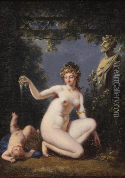 Venus And Cupid Oil Painting - Jacques Antoine Vallin