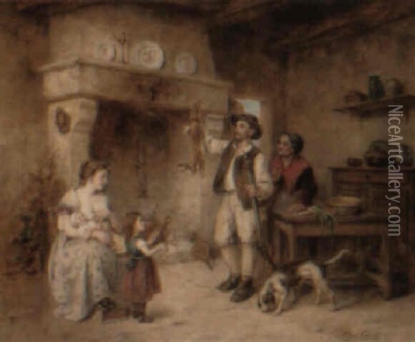 The Huntsman's Return Oil Painting - Leon Emile Caille