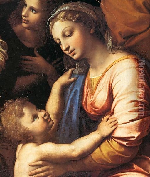 The Holy Family (detail) Oil Painting - Raphael