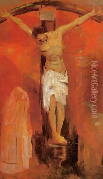 The Crucifixion Oil Painting - Odilon Redon