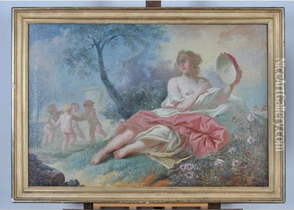 Jeune Femme Au Tambourin Oil Painting - Jean Baptiste (or Joseph) Charpentier