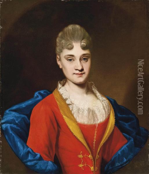 Ritratto Di Giovane Donna In Abito Rosso Oil Painting - Giacomo Ceruti (Il Pitocchetto)